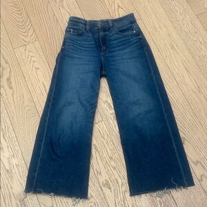 PAIGE Anessa Raw Hem Painterly Distressed Jean -Cropped